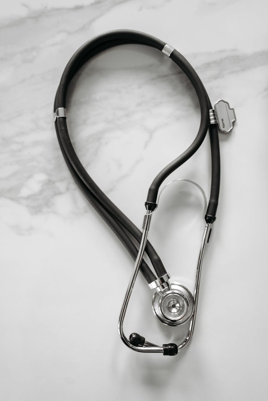 stethoscope on white surface